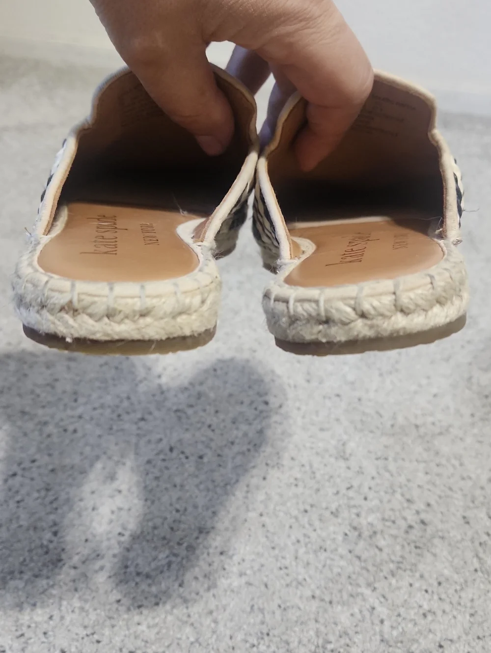 Kate Spade Solero Espadrille Size 7B Black/Cream Striped